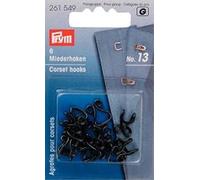 Prym Consumer Miederhaken Haken und Augen Messing groß ca. 1cm breit 1,4 cm lang, Farbe:schwarz