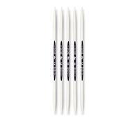 PRYM double-point Ergonomische Stricknadeln/Nadeln, High-Performance-Kunststoff, Mehrfarbig, 5 mm, 20 cm Länge, Set von 5, Alabasterweiß