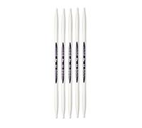 PRYM double-point Ergonomische Stricknadeln/Nadeln, High-Performance-Kunststoff, Mehrfarbig, 6 mm, 20 cm Länge, Set von 5, Alabasterweiß
