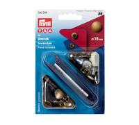 Prym 390299 Nähfrei-Druckknopf Anorak, 15mm, altmessing, 10 Stück mit Werkzeug