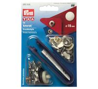 Prym Druckknöpfe Anorak (15 mm/ silberfarbig/ 10 St./ inkl. Werkzeug)