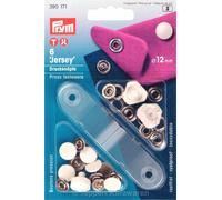 Prym Druckknöpfe Jersey Kappe lackiert 12 mm, 6 Stück, weiß