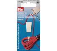 Prym Einfädler für Sticknadeln, Metall, weiß, 14 x 5.7 x 1.7 cm