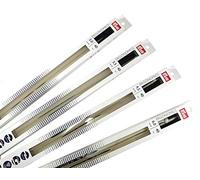 Prym Ergonomische Einpunkt-Stricknadeln/Nadeln, Kunststoff, 6 mm, 35 cm Länge, Mehrfarbig, 1 Paar, Alabasterweiß