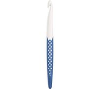 PRYM Ergonomische Häkelnadel für Wolle, weiß/dunkel violet, 10mm X 18 cm