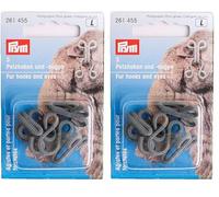 Prym Fell Haken und verdeckt Augen, 3 Stück, grau (Packung mit 2)