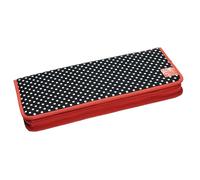 Prym Stricknadeletui Polka Dots – Schwarz/Weiß, mit rotem Rand, Polyester