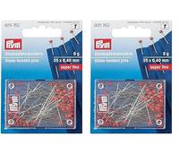 Prym Glaskopfstecknadeln, Stahl, rot, 35 x 0,4mm (Packung mit 2)