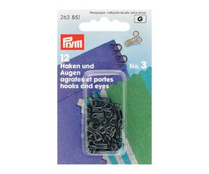 Prym Haken und Augen No. 3 (schwarz/ 12 St.)