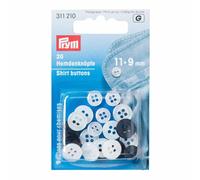 Prym Hemdenknöpfe KST 11 + 9 mm perlmuttimit./anthrazit