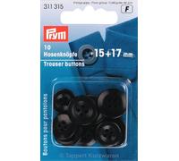 Prym 311315 Hosenknöpfe 15 + 17 mm schwarz