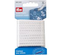 Prym Kinder-Elastic-Gummi Goldzack (5 mm x 5 m/ weiß)