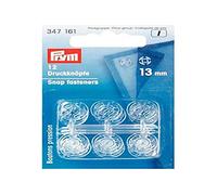 Prym Knöpfe schnappen, Plastic, Transparente, 13 mm Durchmesser, 12