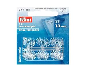 Prym Knöpfe schnappen, Plastic, Transparente, 13 mm Durchmesser, 12