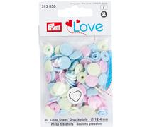 Prym Love Druckknopf Color Herz 12,4mm rosa/grün/hellblau