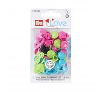 Prym Love Color Snaps Druckknöpfe Plastik Blume 13,6mm Versch. Pink/Grün/Türkis - 30 Stk