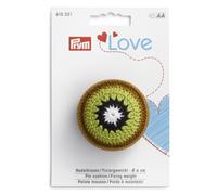 Prym Love Nadelkissen Fixiergewicht Design Kiwi (Ø 6 cm/ gehäkelt)