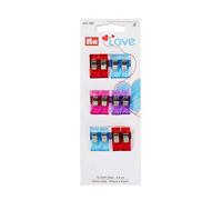 Prym Stoffclips Love – klein, 2,6 cm, Kunststoff – 12 Stück, bunt
