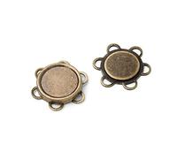 Prym magnetisch Aufnäher Button, Metall, antik Messing, 9,3 x 5,7 x 0,7 cm