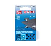 Prym Nieten-Nachfüllset 403103 – Ø 9 mm, 32 Stück, silber-alteisen