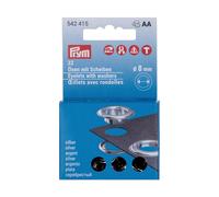 Prym 542415 Ösen mit Scheiben Nachfüllset, 8 mm, silberfarbig