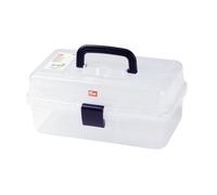 Prym 612725 Nähbox Transparent, 33 x 20 x 15 cm - Aufbewahrungsbox für Nähutensilien & Zubehör | Leicht, stapelbar, mit Griff, robuster Kunststoff