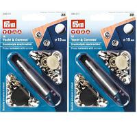 PRYM Nähfrei Druckknöpfe 15mm Yacht & Caravan (10St) SB-Karte (Packung mit 2)