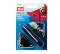 Prym Nähfrei-Druckknöpfe Anorak Dessin Reifen 20mm altmessing