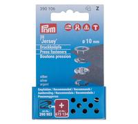 Prym Nähfrei Jersey Ring Druckknöpfe-Nachfüllpack silberfarbig ( 10 mm, 20 St.), Silber