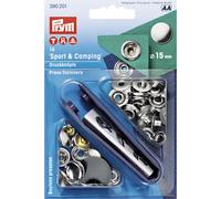 Prym nähfreie Druckknopfe Sport & Camping Messing 15 mm silberfarbig 10 Stk.