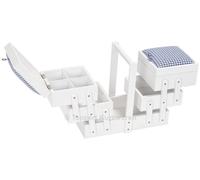 Prym 612578 Holz M weiß mit Stoff Nähkasten