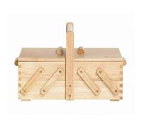 PRYM Nähkasten aus hellem Holz, S, 100% Kautschukholz, Aufbewahrung, Nähkästen