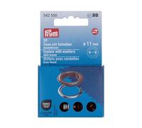 Prym Ösen mit Scheiben 542550/542542 Ø11 mm dunkelbraun/silberfarbig 20 St.