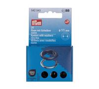 Prym Ösen mit Scheiben 542543 Ø 11 mm marine/silberfarbig 20 St. für Vario Creative Tool