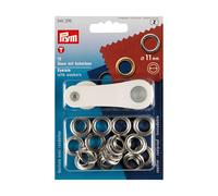 Prym Ösen und Scheiben, 11,0mm, silberfarbig