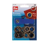Prym Ösen mit Scheiben (14 mm/ altmessing/ 10 St.)