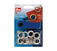 Prym Ösen Mit Scheiben + Werkzeug 14mm Durchmesser Silber