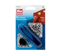 PRYM 542407 Ösen und Scheiben Messing 4,0 mm silberfarbig