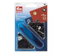 PRYM Ösen und Scheiben, 5,0mm, brüniert, brueniert, 100% Messing, Bekleidungsverschlüsse, Ösen & Nieten