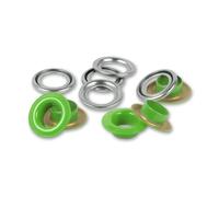 Prym 542525 Ösen mit Scheiben, 8 mm, hellgrün/silberfarbig, kompatibel mit dem Vario Creative Tool
