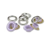 Prym 542528 Ösen mit Scheiben, 8 mm, lila/silberfarbig, kompatibel mit dem Vario Creative Tool