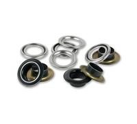 Prym 542521 Ösen mit Scheiben, 8 mm, schwarz/silberfarbig, kompatibel mit dem Vario Creative Tool