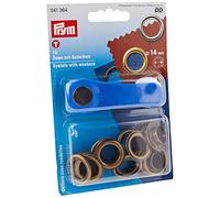 Prym Ösen mit Scheiben 14 mm, 10 Stück, altmessing
