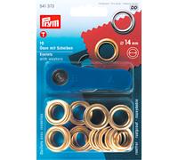 Prym Ösen und Scheiben 14mm goldfarbig