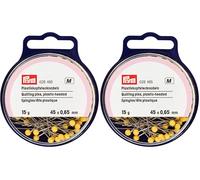 Prym Plastikkopfstecknadeln, 0,65 x 45mm, gelb, Stahl, 45 x 0,65mm, 028485-1 (Packung mit 2)