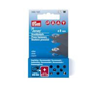 Prym - Prym Nicht-Nähen Silberfarbenes Messing (8mm) Selbstsichernder Ring-Jersey-Pressverschlüsse für Dünnere und Dehnbare Stoffe - 20 Stück, silberfarbig