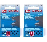 Prym - Prym Nicht-Nähen Silberfarbenes Messing (8mm) Selbstsichernder Ring-Jersey-Pressverschlüsse für Dünnere und Dehnbare Stoffe - 20 Stück, silberfarbig (Packung mit 2)