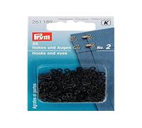 Prym 261.189 mild steel 2 black Hooks and Eyes, Eisen, One Size