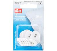 Prym Wäscheknöpfe Leinen – 18 mm, weiß, Baumwolle/Metall – 14 Stück