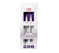 PRYM Rundstricknadel, ergonomisches Design/Nadeln, Kunststoff, Mehrfarbig, 10 mm, 80 cm, Alabasterweiß